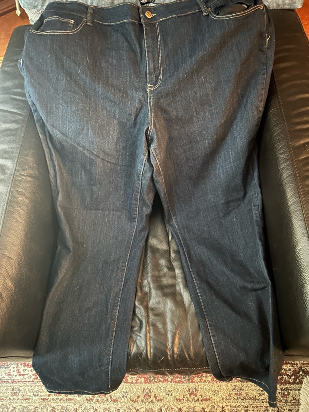 dressbarn women’s Straight-Leg Dark Blue Jeans 24w